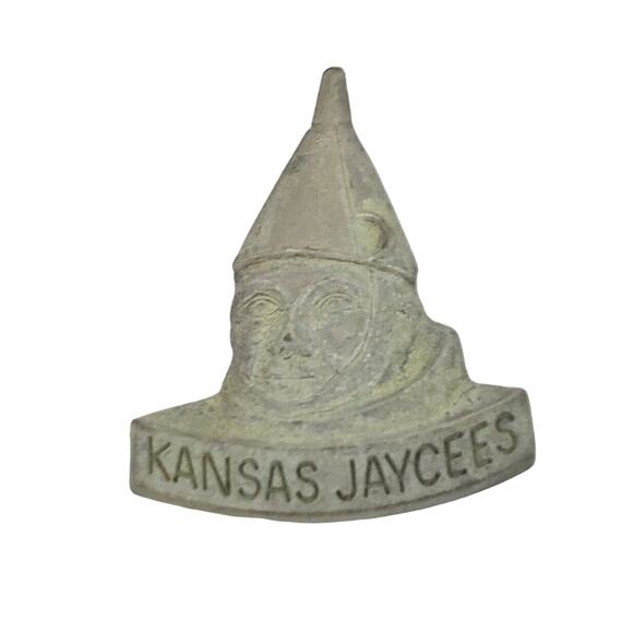 Vintage KANSAS JAYCEES TIN MAN PIN Jay CoPewter Lapel Pin Hat Tie Wizard of Oz - Picture 1 of 5